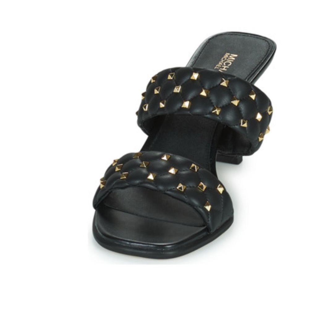 Michael Kors Black and Gold Studded Heels - Picture 3 of 9